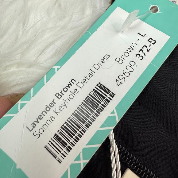 Lavender Brown Stitch Fix Leopard Print Keyhole Detail Shift Dress Large NWT - Picture 7 of 8